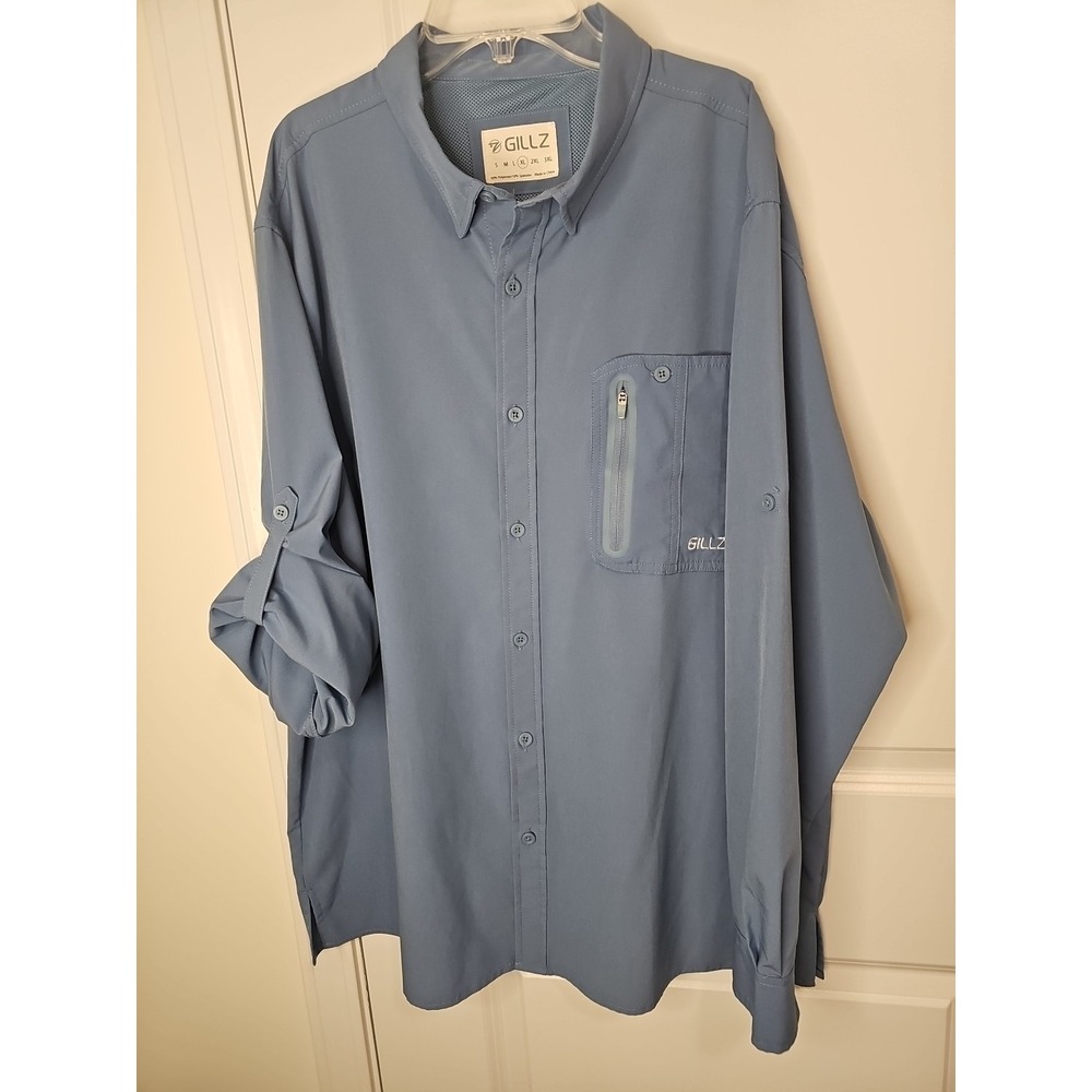 Gillz‎ Aqua Green Fishing Outdoors Mens XL Shirt Vented Lightweight